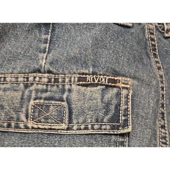 REVOLT Jeans Co. Women's 3 Cargo Denim Streetwear Y2K Utility Skater Distressed - Picture 12 of 13